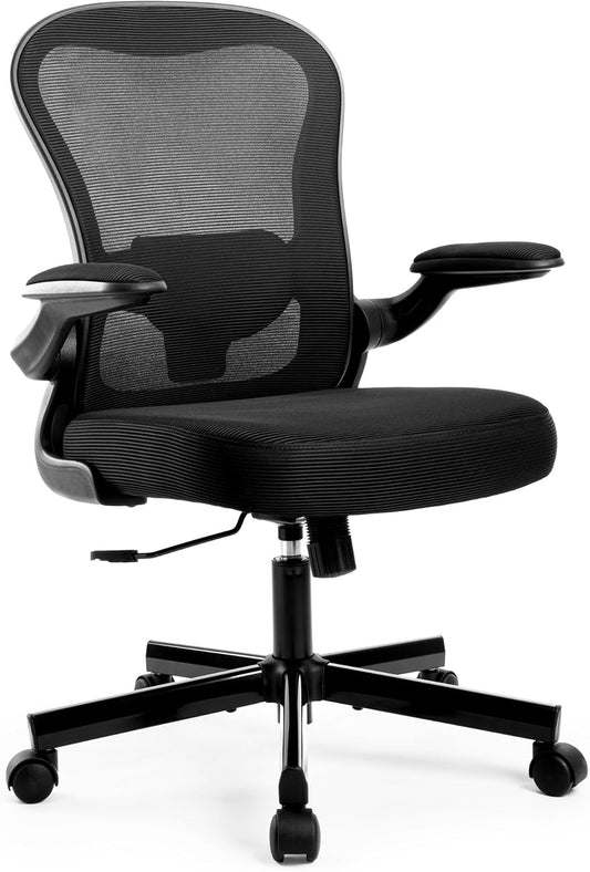 ALPHA HOME Office Chair, Ergonomic Height Adjustable, Manager Chair, Ergonomic Computer Chair with Adjustable Lumbar Support, Armrest, Tilt Function, Up to 160 kg Load Capacity