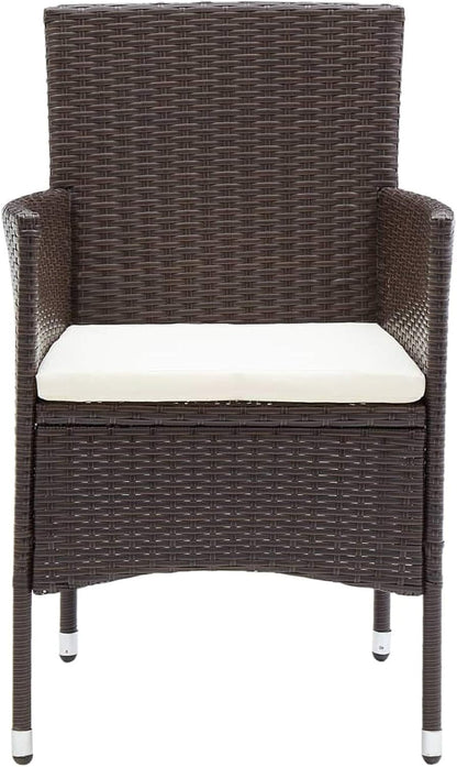 Festnight Set of 2 garden chairs, dining chairs, garden chair, chair, garden chair, garden chair, garden chair, garden furniture, chairs set, rattan chair, balcony chair, rattan chair, poly rattan, brown - QUORE