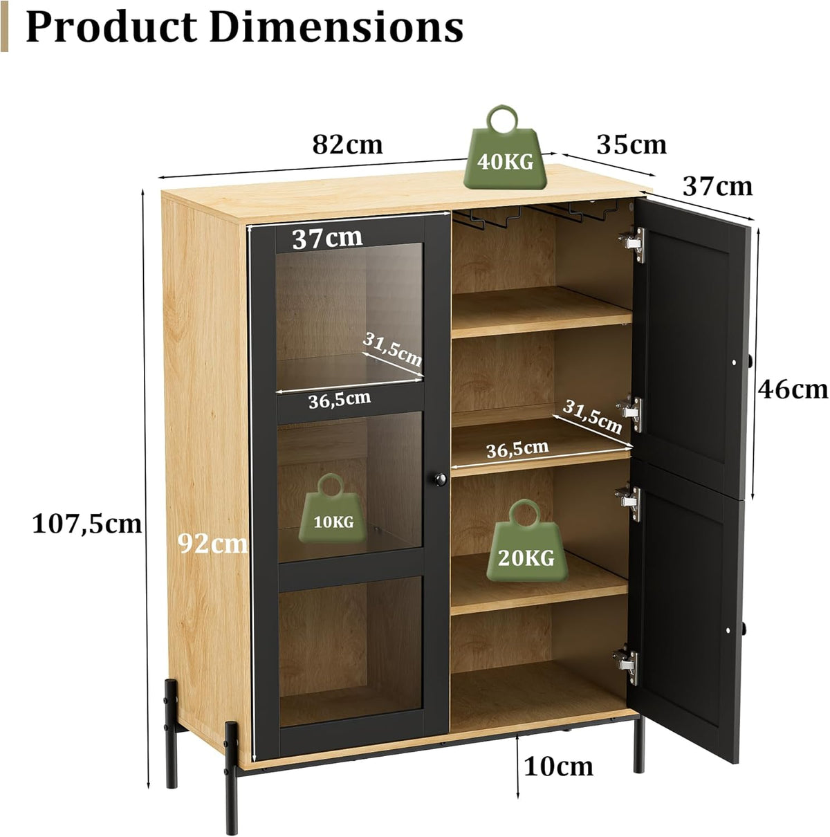 Wijnkast – Wijnrek – Drankkast – Kast – Servieskast – Hout & Vlechtwerk – 82x35x107,5 cm – LED-Verlichting Met 16 Kleuren