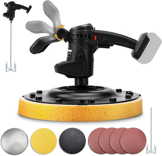 2-in-1 poets- en roermachine, 2800 tpm, poetsbewerkingsmachine met led, 6 snelheden beton mortel mixer, polijstmachine wandslijper betongladder voor Makita 18V Batteries(Zonder batterij)