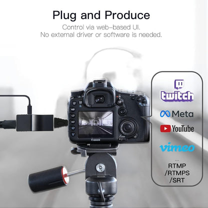 DDMALL 4K NDI-encoder, NDI|HX2 SRT RTMP RTSP ondersteund, H.265 H.264 HDMI-video-encoder voor livestreaming naar YouTube, Twitch, model HEV-4K