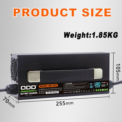 24V Batterijlader – Acculader – Loodzuurbatterij Oplader – Accuoplader – DC Batterijlader – 30A Output – Intelligente 4-Fasen Laadcyclus – Aluminium Behuizing Met Koelventilator
