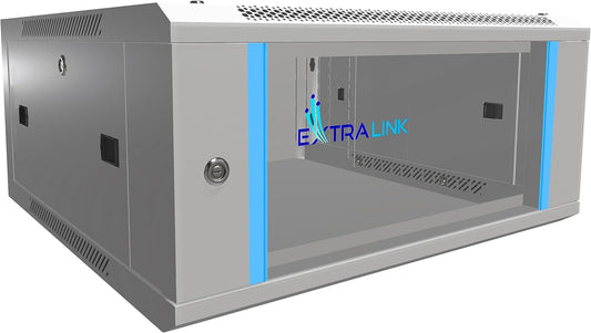 Netwerkkast 19 inch 4 HE 600 x 600 – Serverkast – Netwerkkast – 19 Inch Rack – Rekkast – Wandmontage of vrijstaand – Gehard glazen deur en afneembare zijwanden