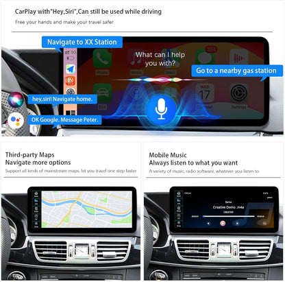 Carplay Autoradio – Multimedia Systeem – Touchscreen Radio – Android Auto Stereo – Ultra Schmal 12,3 Inch – Dual Systeem Linux 5.0 – Geschikt Voor Mercedes Benz E Klasse 2015-2016