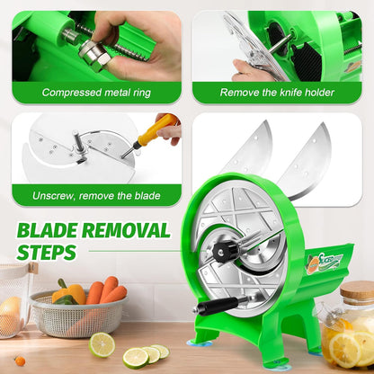 Manual Snijmachine – Groentesnijder – Fruitsnijder – Aardappelsnijder – Onionsnijder – Instelbare Snijdikte 0,8-9mm – Roestvrij Stalen Mes