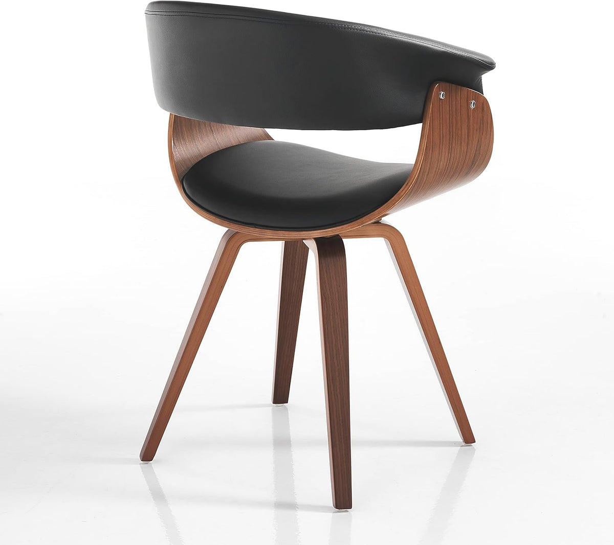 Derby Dark Wood Black Stoel uit meerdere lagen, walnoot, zwart, 62 x 51 x 72/81 cm (h x b)