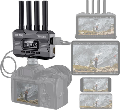 Accsoon - CineView HE - Zender - HDMI - 1080p 23.98/24/25/29.97/30/50/59.94/60fps - Latentie <0.06s - Transmissiebereik 365,8 m