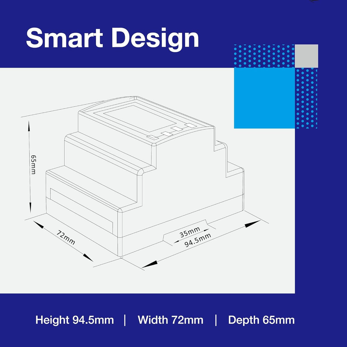Eastron CT-gestuurde Din-rail driefasige MID-energiemeter en zonne-energiemonitor - 3P4W/3P3W/1P2W - Multi-meet zonnemonitor - 2 pulsuitgangen - 4 module 72 mm breed (SDM630MCT-MODBUS-MID)