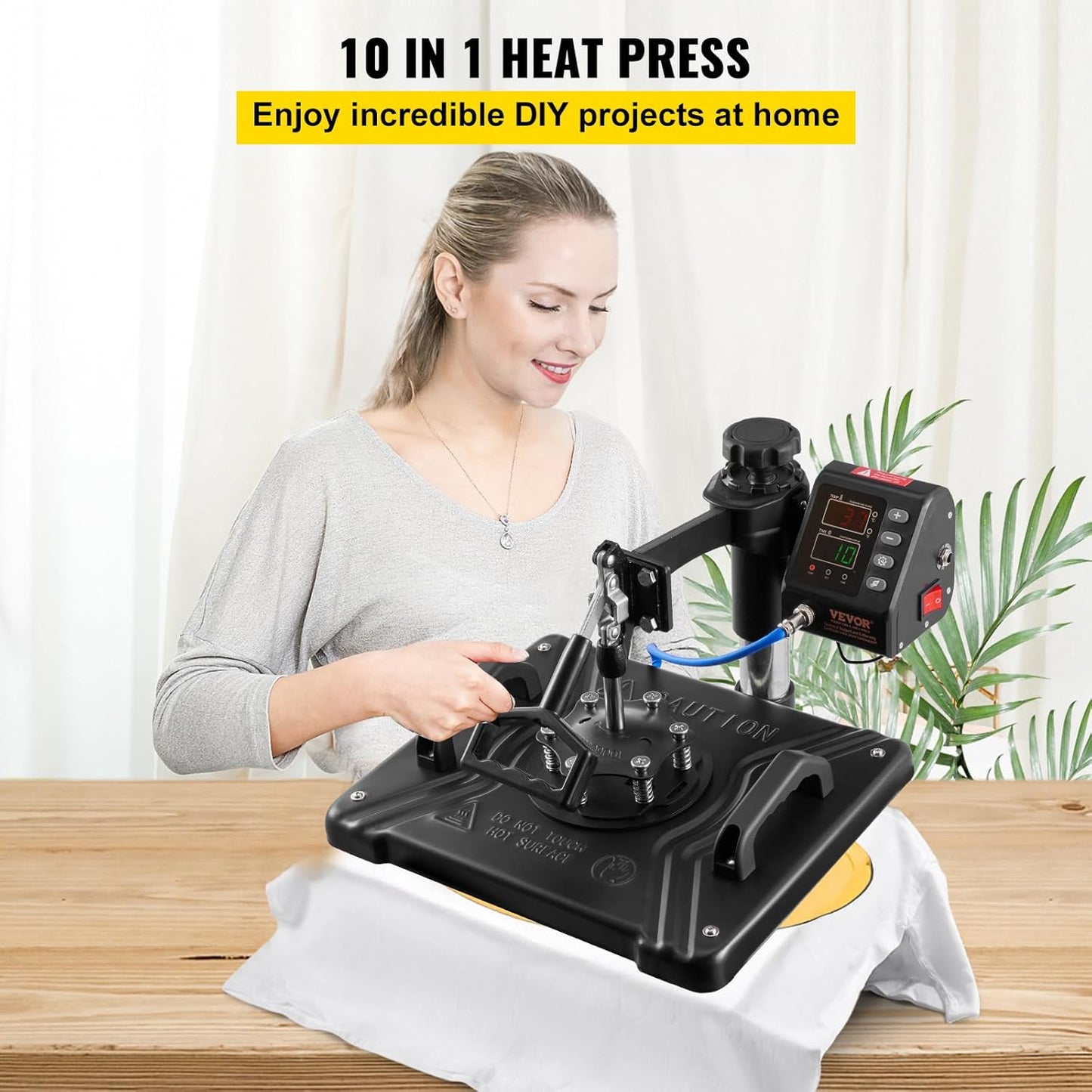 10-in-1 warmtepers Zwart – Transferpers – Sublimatiepers – T-shirtpers – Persmachine – 30 x 38 cm – 360° draaibaar