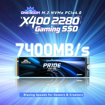 KingSpec OneBoom X400 Series 1TB M.2 NVMe Gen4 SSD 2280, 3D NAND TLC Internal SSD, Compatible with Gaming PC / PS5 / Laptop