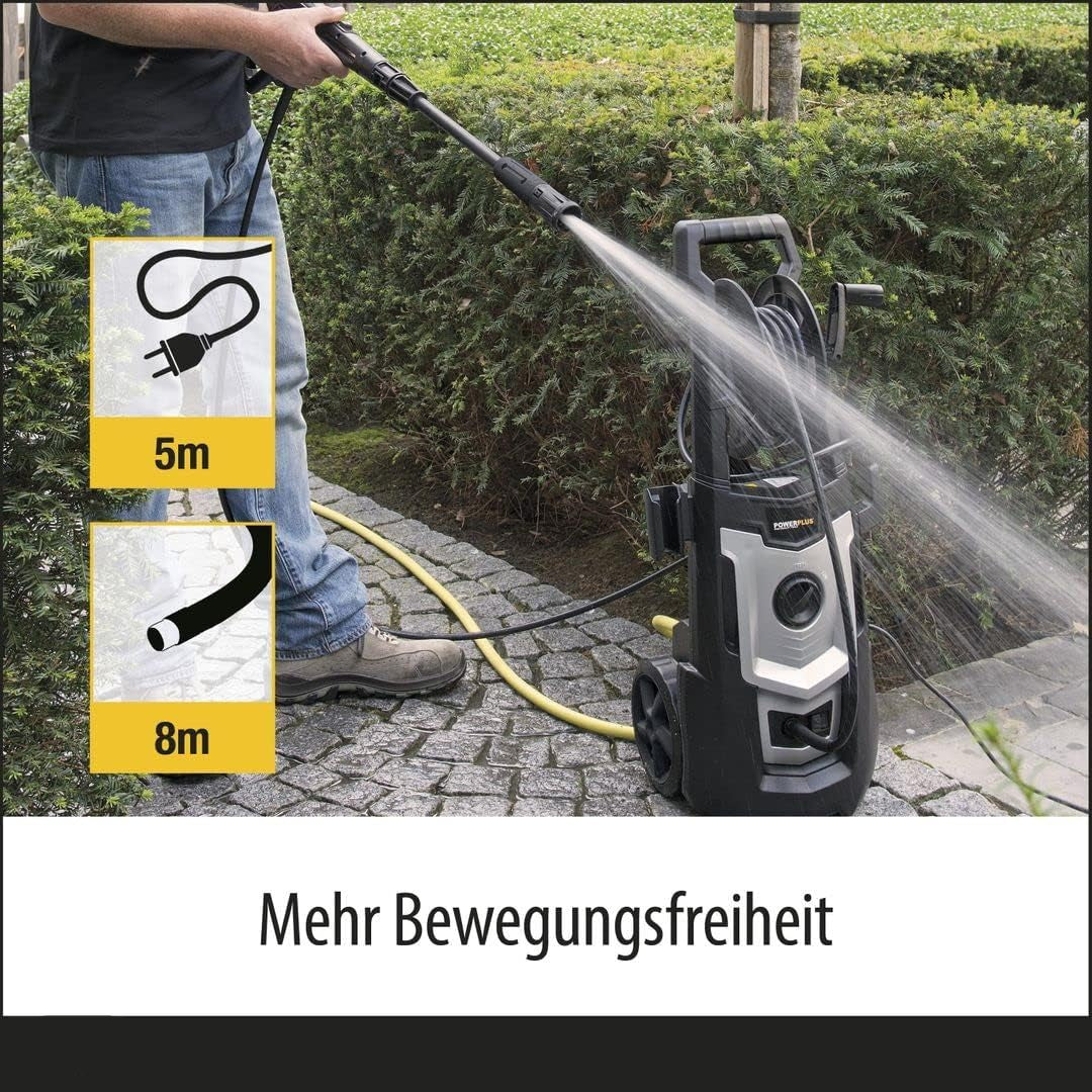 Hogedrukreiniger – Drukspuit – Waterreiniger – Spuitmachine – Schoonmaakspuit – 1800W Motor – Verstelbare Lans 8 Meter