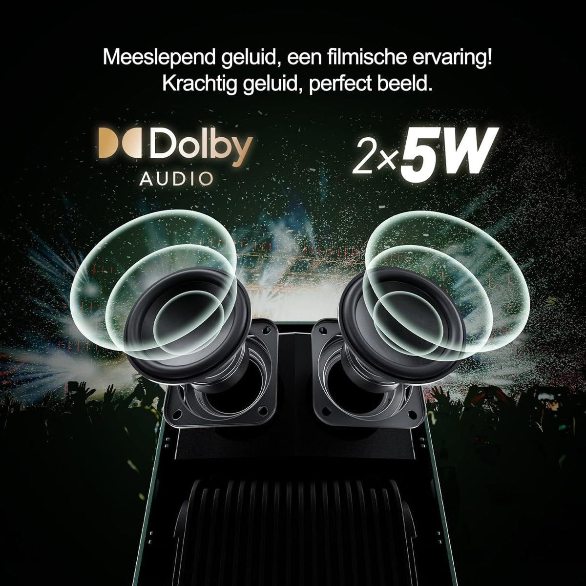 WEMAX 4K Projector【Netflix Gecertificeerd & Google TV】Draagbare Projector met Standaard【4K Ondersteuning & 1080P Native】320 ISO Lumen, Dolby Audio, HDR 10, WiFi/Bluetooth, Smart Projector Home Cinema