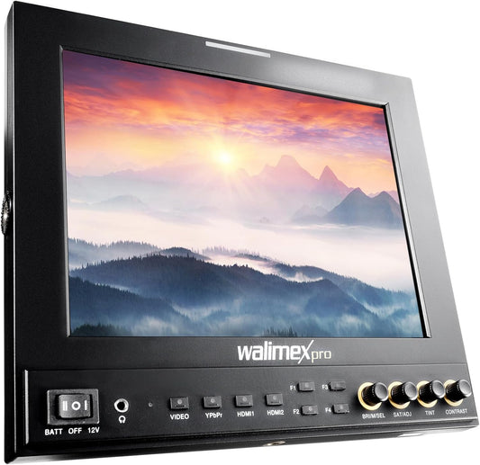 Walimex pro LCD Monitor Director II 9,7' professioneel videoscherm 24,6 cm met 1920 x 1080 pixels, Full HD, 8x zoom, HDMI-uitgang - voor video-DSLR-camera