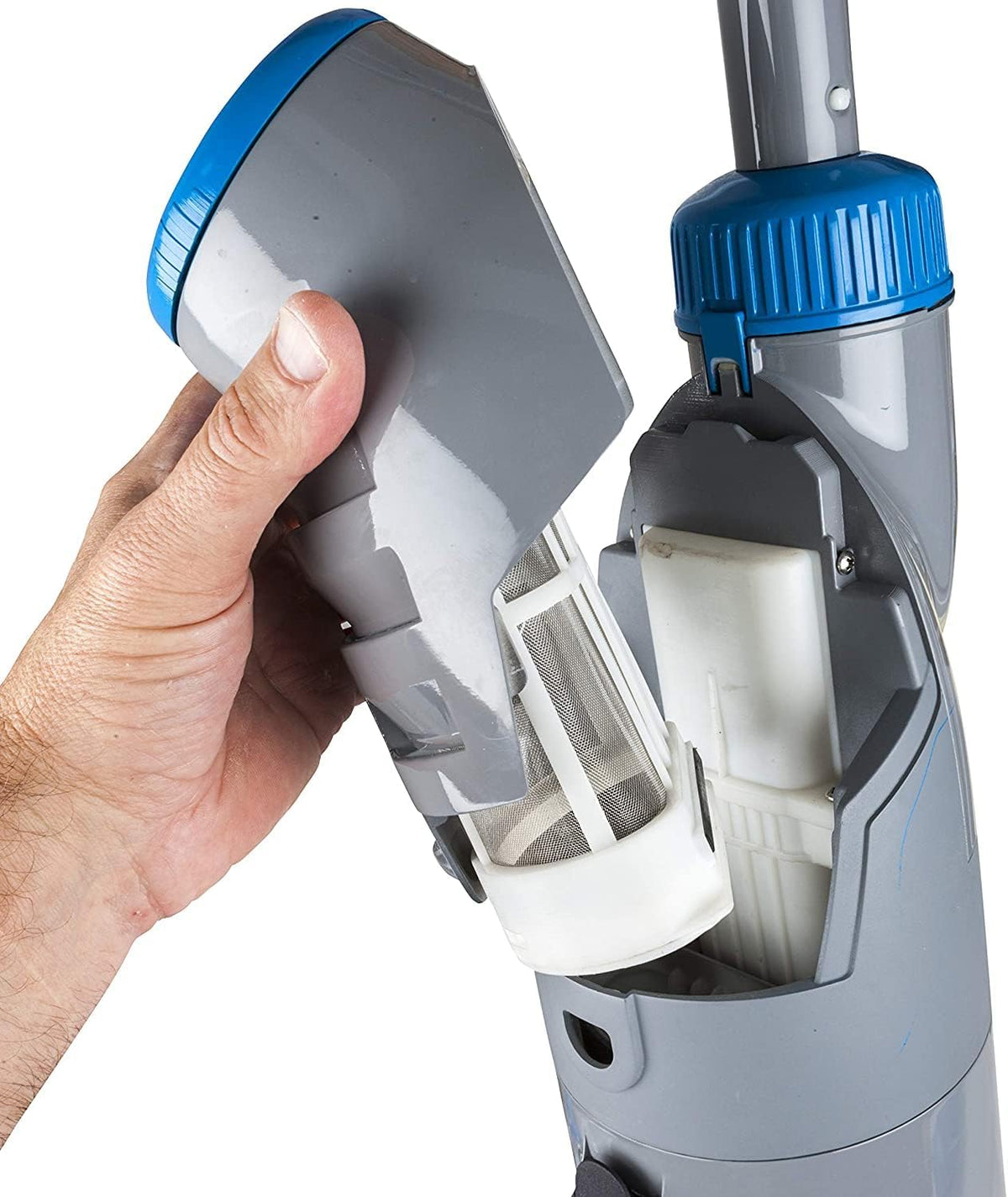 Gre VCB50P Action Vac elektrische stofzuiger, multispeed, voor zwembaden en spa's, grijs/blauw