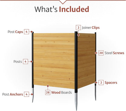 Enclo Privacy Screens EC18008 Richmond Houten Outdoor Privacy Hek Screen No-Dig Kit 38" B x 42" H, Ceder (2 panelen)