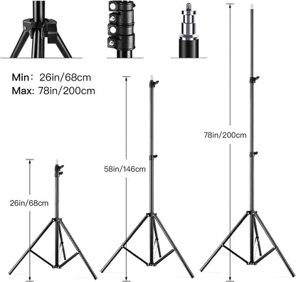Softbox Set – Fotosoftbox, Fotostudio Kit, Studio Verlichting, Continue Verlichting – 2 Sets Met 50 X 70 Cm Softboxen – Dimbare Tweekleurige LED-Lampen 85 W – Verstelbare Statieven Tot 200 Cm