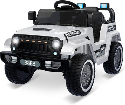 Elektrische auto voor kinderen, 12 V, kinderauto met 2,4 G-afstandsbediening, elektrische auto met bluetooth, muziek, claxon en koplamp, 3-6,5 km/u, kindervoertuig, elektrisch voor kinderen van 3 tot