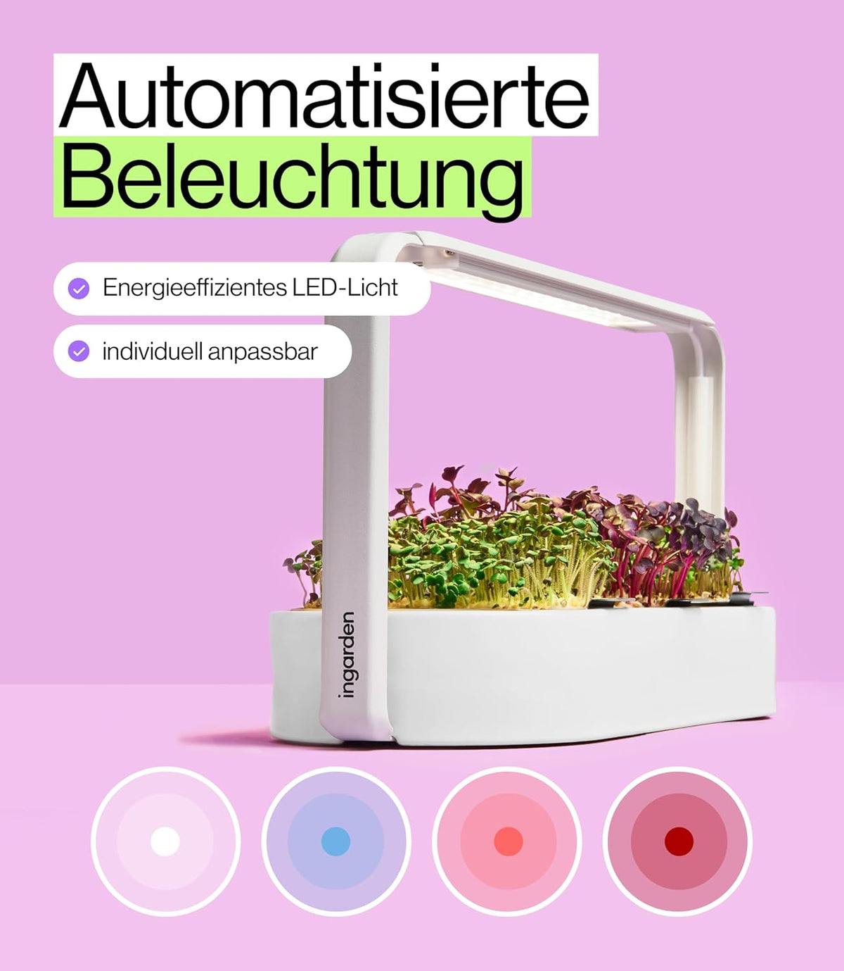 Smart Garden Starter Set - Indoor LED Groenbak - 12 Biologische Zaadpads - Oceaanplastic Wit - Scandinavisch Design - 7 Dag Oogst
