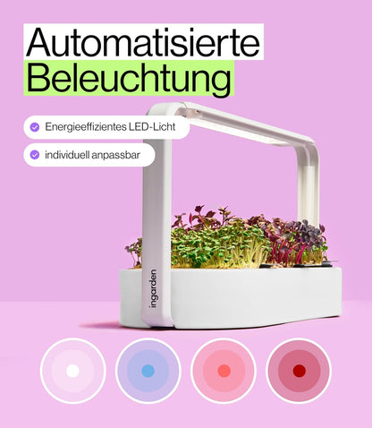 Smart Garden Starter Set - Indoor LED Groenbak - 12 Biologische Zaadpads - Oceaanplastic Wit - Scandinavisch Design - 7 Dag Oogst