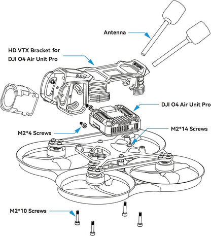 BETAFPV Pavo20 Pro Brushless Whoop Quadcopter with HD Digital Bracket Compatible for O4 Air Unit Pro, with 1104 7200KV Motor, F4 2-3S 20A FC, COB LED Strip for FPV Freestyle Shooting