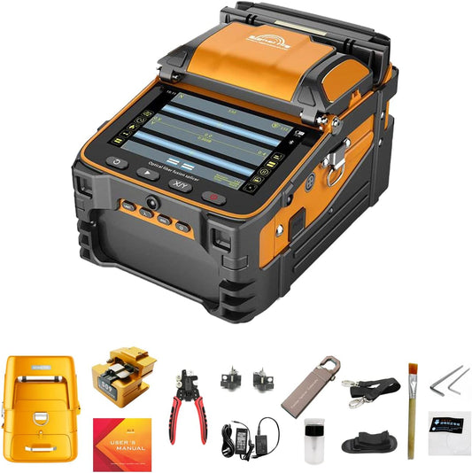 Fusion Splicer AI-9 Core Alignment 5 seconden splicing 15 seconden verwarming, automatisch fusie splicer glasvezel met instructievideo's voor FTTH en kabelsplitsingsprojecten
