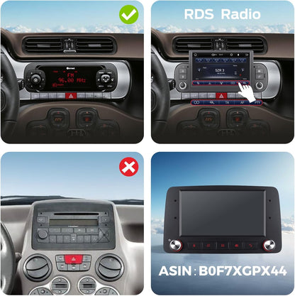 Fast Boot Linux Autoradio Compatible with Fiat Panda 169 2013-2020 | Plug & Play | Bluetooth/Wireless CarPlay/Android Auto/FM/AM/RDS/USB | 100W DSP |