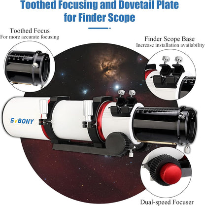 Svbony SV550 APO Refractor Telescoop, 80F6 Apochromatisch Triplet ED OTA, FMC Dubbel Snelheid Focus, voor Diep Sky Fotografie Visueel Astronomie