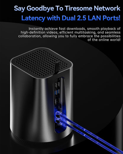 AOOSTAR R7 2 Bay Desktop NAS Mini PC, NAS Server Ryzen 7 5825U No RAM No SSD, 2*3.5" SATA Memory (up to 2*22TB), 2*M.2 NVMe slots, 4K HDMI, 2*2.5G, WiFi6, Network Attached Storage - QUORE