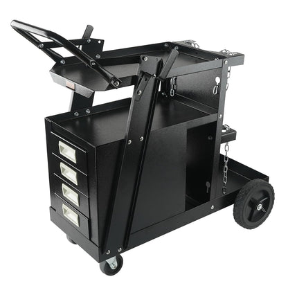 Lastrolley – Laskar – Lastaakwagen – Laswagen – Lasgereedschap Trolley – 4 Laden Opbergruimte – Draagkracht Tot 120 Kg