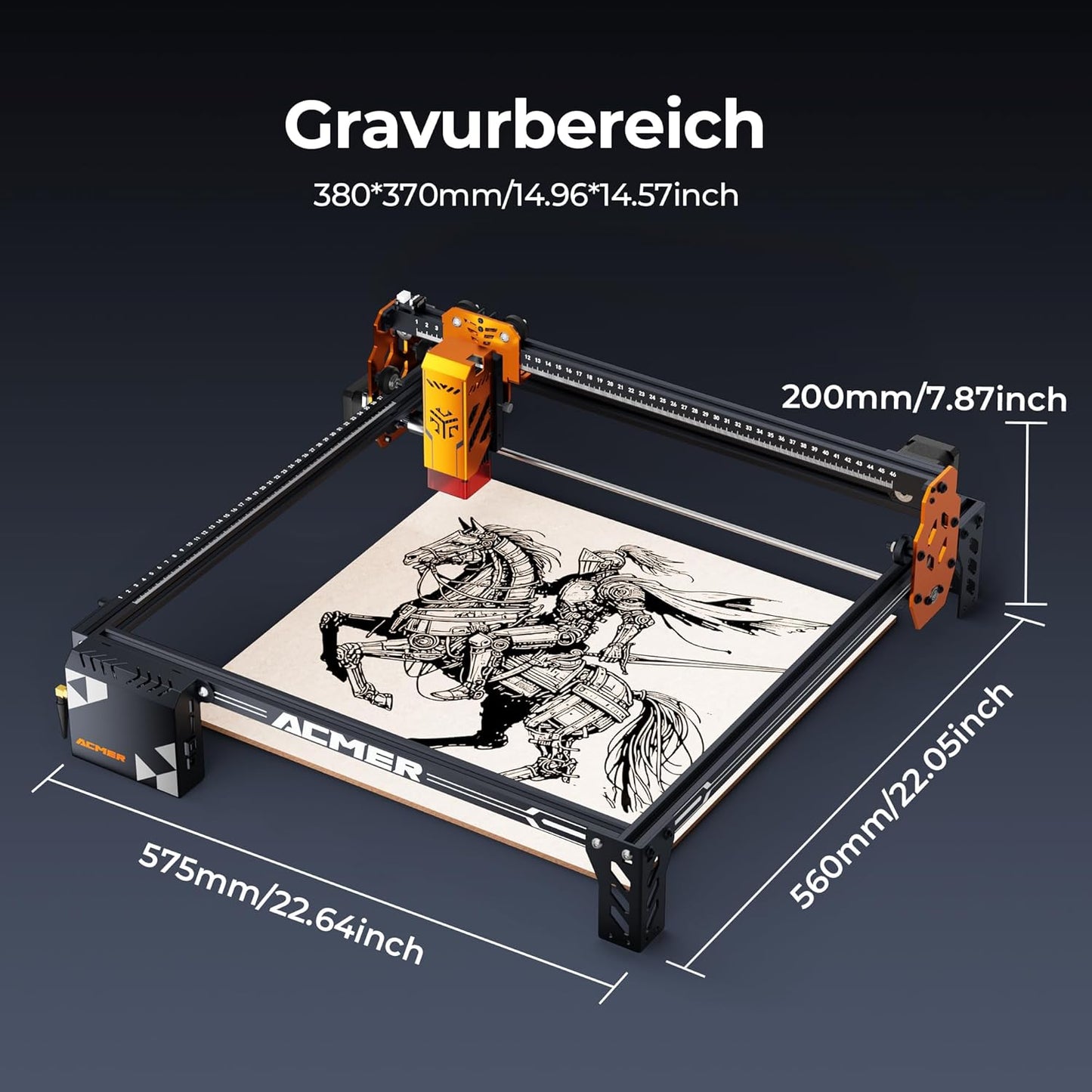 ACMER Lasersnijmachine P1 S PRO 6W voor beginners, 6W lasergraveermachine, lasergraveermachine, 380 x 370 mm, voor metaal, glas en hout