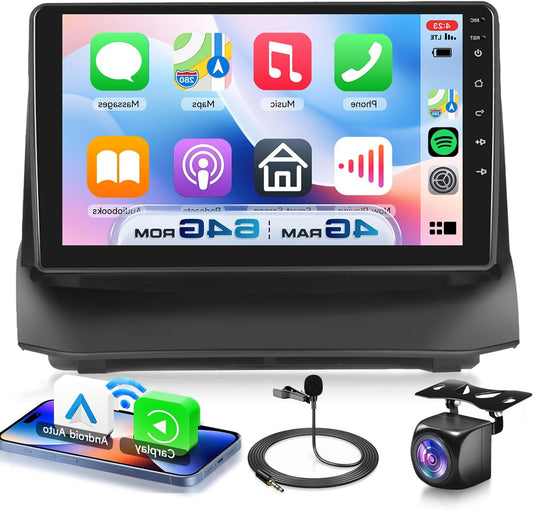 4G+64G Car Radio Android 15 for Ford Fiesta 2009-2014, 9 Inch HD Touch Screen Car Radio with Wireless Carplay Android Car GPS Wi-Fi USB Bluetooth 5.0 FM RDS Radio Rear View Camera - QUORE