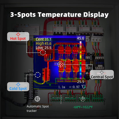 BSIDE SH7 Thermische multimeter 320 × 320 resolutie, 3,98 inch TFT touchscreen, 25 Hz, camera (-20-550 ℃), 15 TRMS beeldvormende pallets
