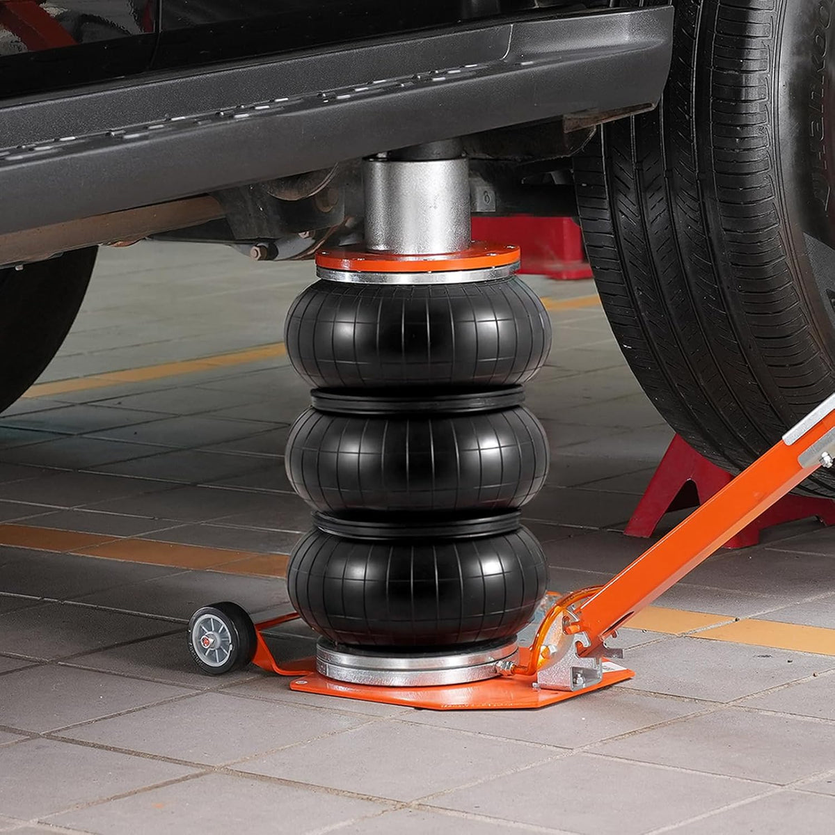VEVOR Air Jack, 3 Ton/6600LB, 1-6S Pneumatic Lift Jack with Raised Column and Adjustable Handle, Compact, Easy to Lift and Space Saving Jack with Thick Rubber Pad, Fits for Sedan