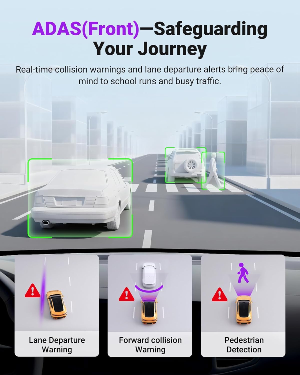 Dashcam – Autocamera – Dashboardcamera – Voor En Achter Camera – Dubbele Dashcam – 4K Voorcamera + 2.5K Achtercamera – ADAS/BSD, HDR Nachtzicht & 5 GHz Wifi, GPS