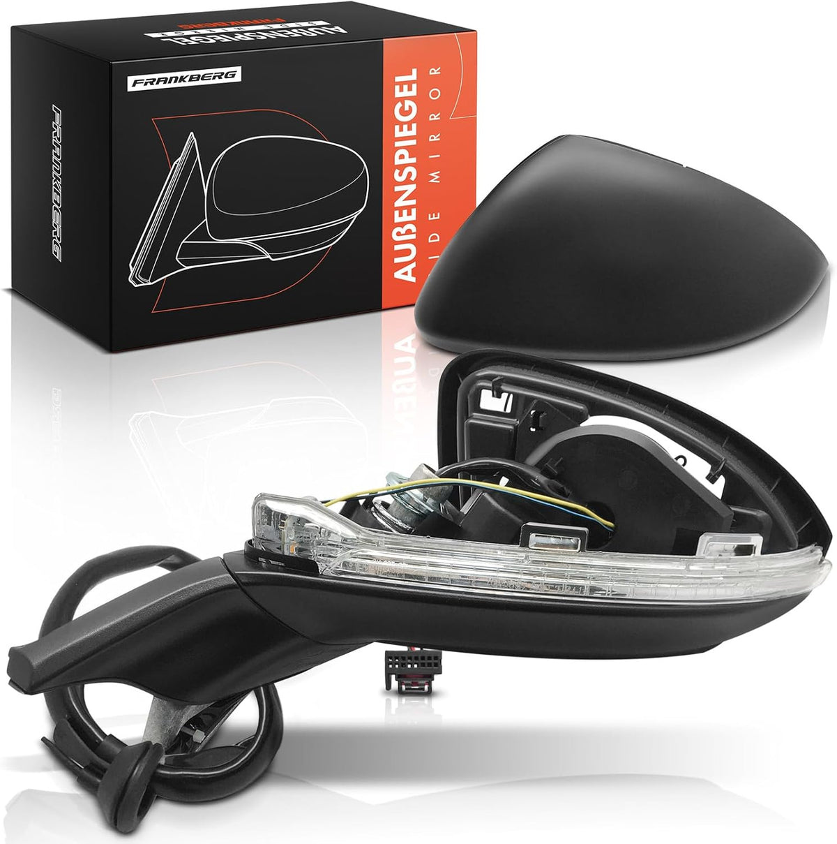 Frankberg 1 x buitenspiegel, links, elektrisch, compatibel met Golf VII 5G1 BE1 BE2 BQ1 2012-2021 Golf VII Van 5G1 2012-2017 Golf VII Variant BA5 BV5 2013-2021, vervanging # 5G0857521