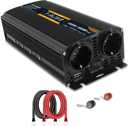 Yinleader converter 12v 220v 1500W /3000W Spanning Converter met USB LCD-scherm