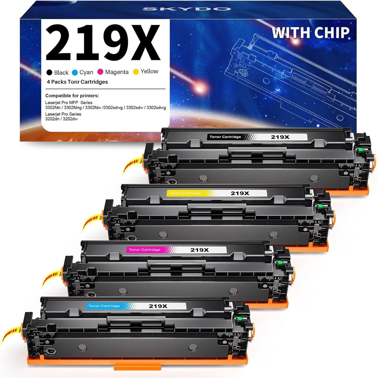 Skydo 219X Toner met Chip Compatibel met H P 219A 219X Compatibel met H P LaserJet Pro 3202dn 3202dw Color LaserJet Pro MFP 3302fdn 3302fdng 3302fdw 3302fdwg 3302sdw 3302sdwg