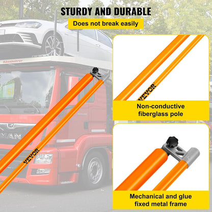 VEVOR Load Height Measuring Stick, 20' Sturdy Fiberglass Truck Height Stick with Adjustable Pole, Non-Conductive Truck Height Measuring Stick with Carry Bag, Height Stick for Trucks, Car Transporters