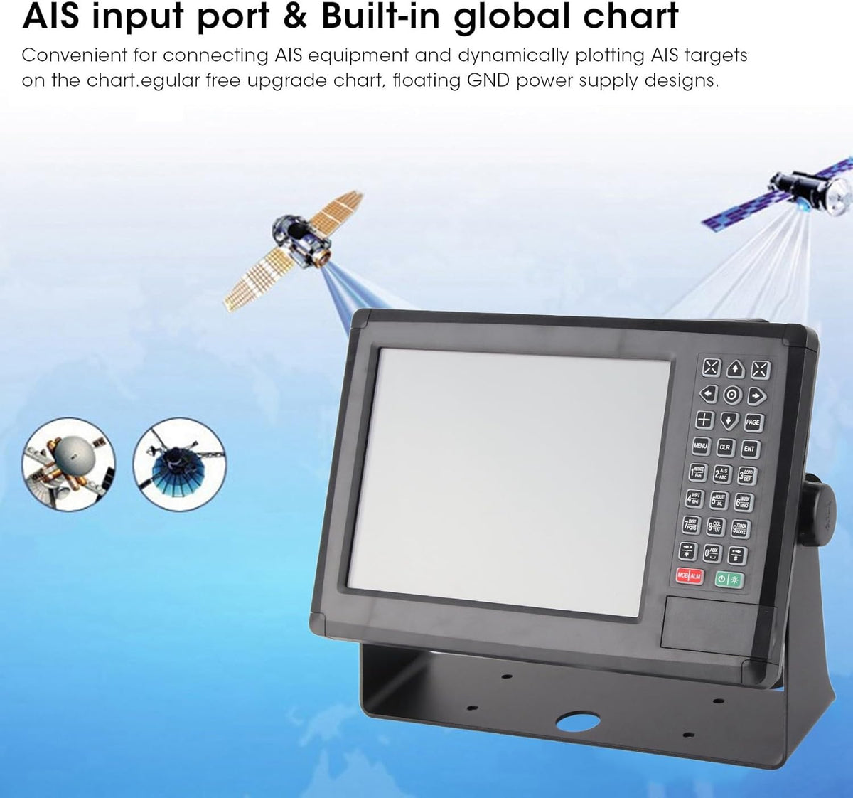 Marine Plotter 10 4 inch LCD Scherm Waterdicht met Geluidsalarm Compatibel met XINUO-MAP en C-Map Kaartsystemen voor Nauwkeurige Scheepsnavigatie