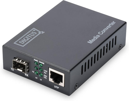 DIGITUS Media Converter - SFP+ poort - 10 Gbit Ethernet - RJ45 / SFP+ - 10GBase-T naar 10GBase-R - Zwart
