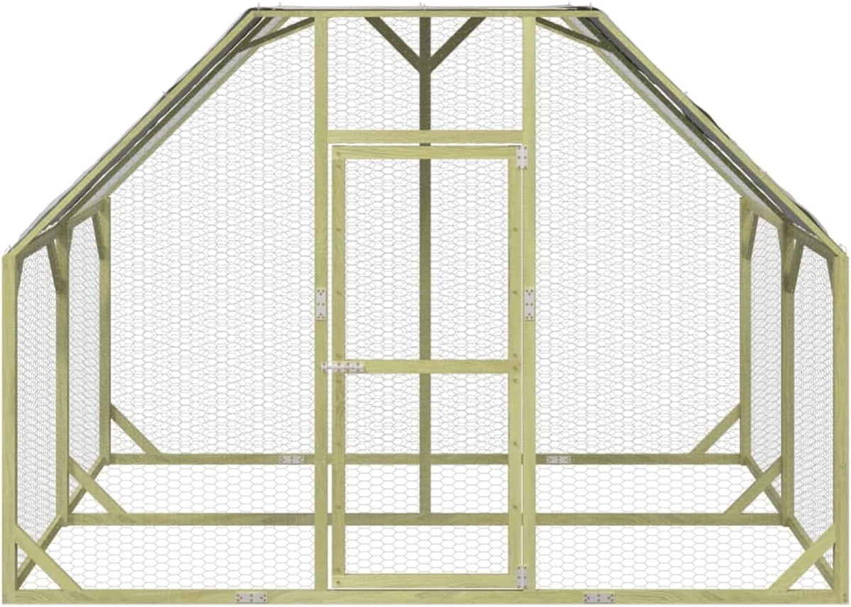 Gecheer Chicken coop, with shelf made of solid wood pine impregnated 268x200x190 cm for chickens in the garden 3102988 - QUORE