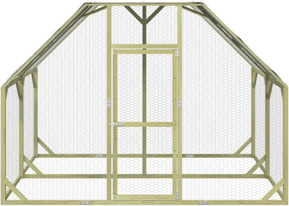 Gecheer Chicken coop, with shelf made of solid wood pine impregnated 268x200x190 cm for chickens in the garden 3102988 - QUORE