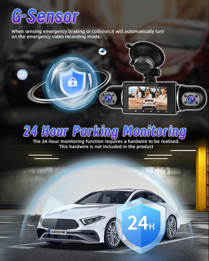 Dashcam – Auto Camera – Rijcamera – 360 Graden Camera – Parkeercamera – Vijf 1080P Camera’s – G-Sensor Met Automatische Noodopname – Nachtzicht Met Wifi App Bediening