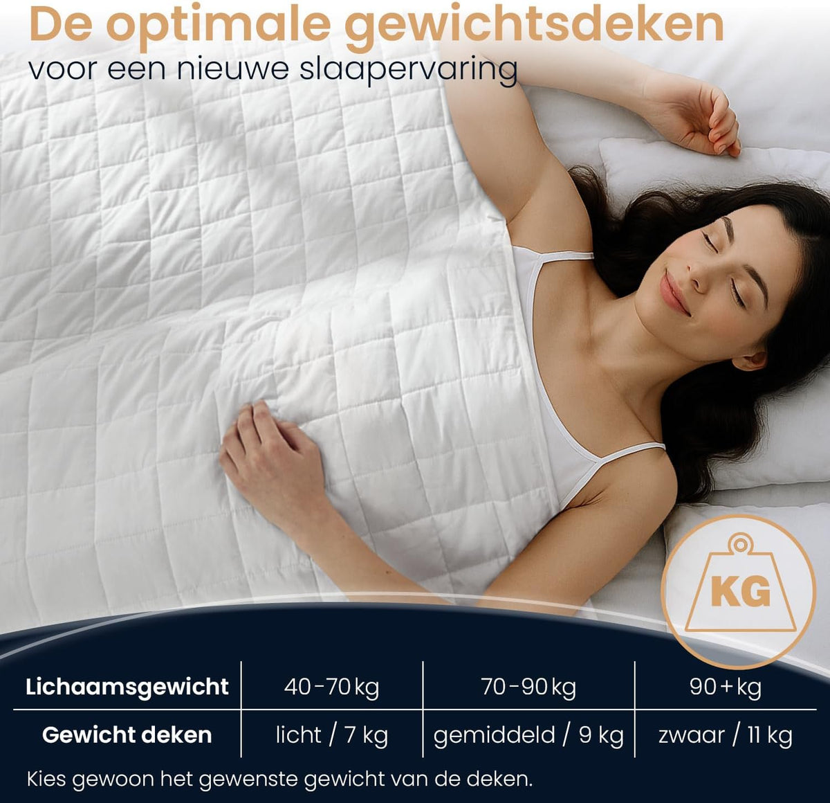 ELONEO verzwaringsdeken 200x200 cm met 11 kg, TÜV- en Oeko-Tex-gecertificeerd, weighted blanket van 100% katoen, ontspanningsdeken & anti-stress therapiedeken, zware deken om onder te slapen