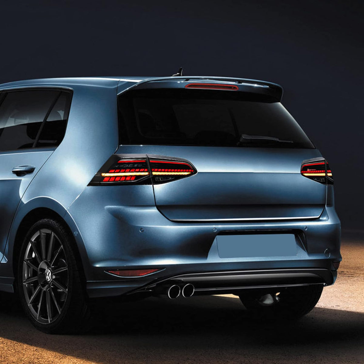 VLAND Achterlichten compatibel met Golf 7 Golf 7.5 hatchback 2013-2020 [niet voor Variant Combi], met E-markering, 1 set (zwart)