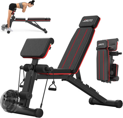 JOROTO Gewicht Bench Verstelbare, Opvouwbare Workout Bench Press, 350KG Belasting Krachttraining Banken voor Home Gym Full Body Workout, Romeinse Stoel Halter Bank