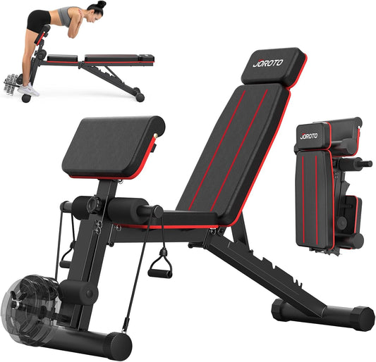 JOROTO Gewicht Bench Verstelbare, Opvouwbare Workout Bench Press, 350KG Belasting Krachttraining Banken voor Home Gym Full Body Workout, Romeinse Stoel Halter Bank
