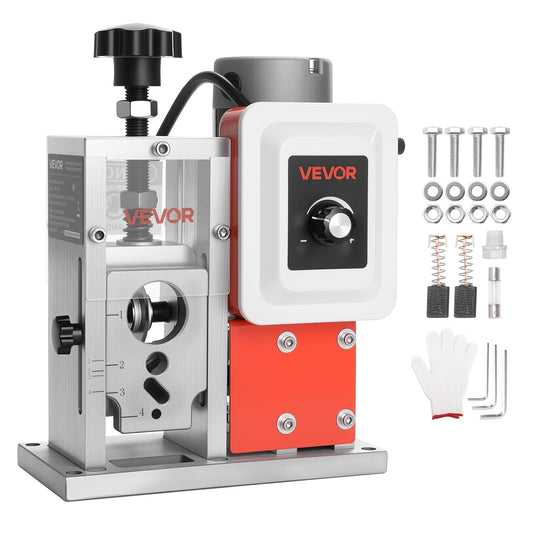 VEVOR Electric Stripper Machine, 1.5-40mm, 400W, Motorized Cable Stripper, 9.84 IPS (15m/min) Wire Peeler with Knives, V Shaped Wheels, Cooling Fan, Cable Peeler