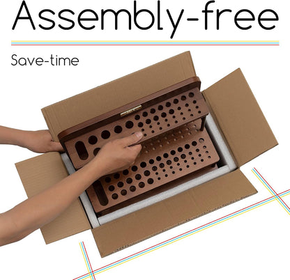 MEEDEN PRO Brush Holder, 2 Tier Wooden Brush Organizer for Large Capacity Art Supplies Storage for Computer, Crafts - QUORE