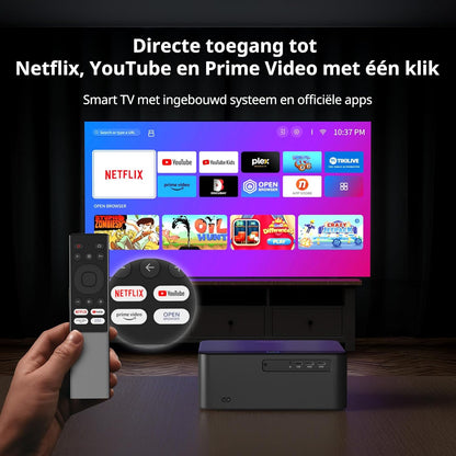 WEWATCH WP01 Smart Projector Full HD 1080P [Netflix & Dolby Audio] 700 lumen ISO met wifi/Bluetooth, automatische keystone-correctie en autofocus, thuisbioscoopprojector voor buiten
